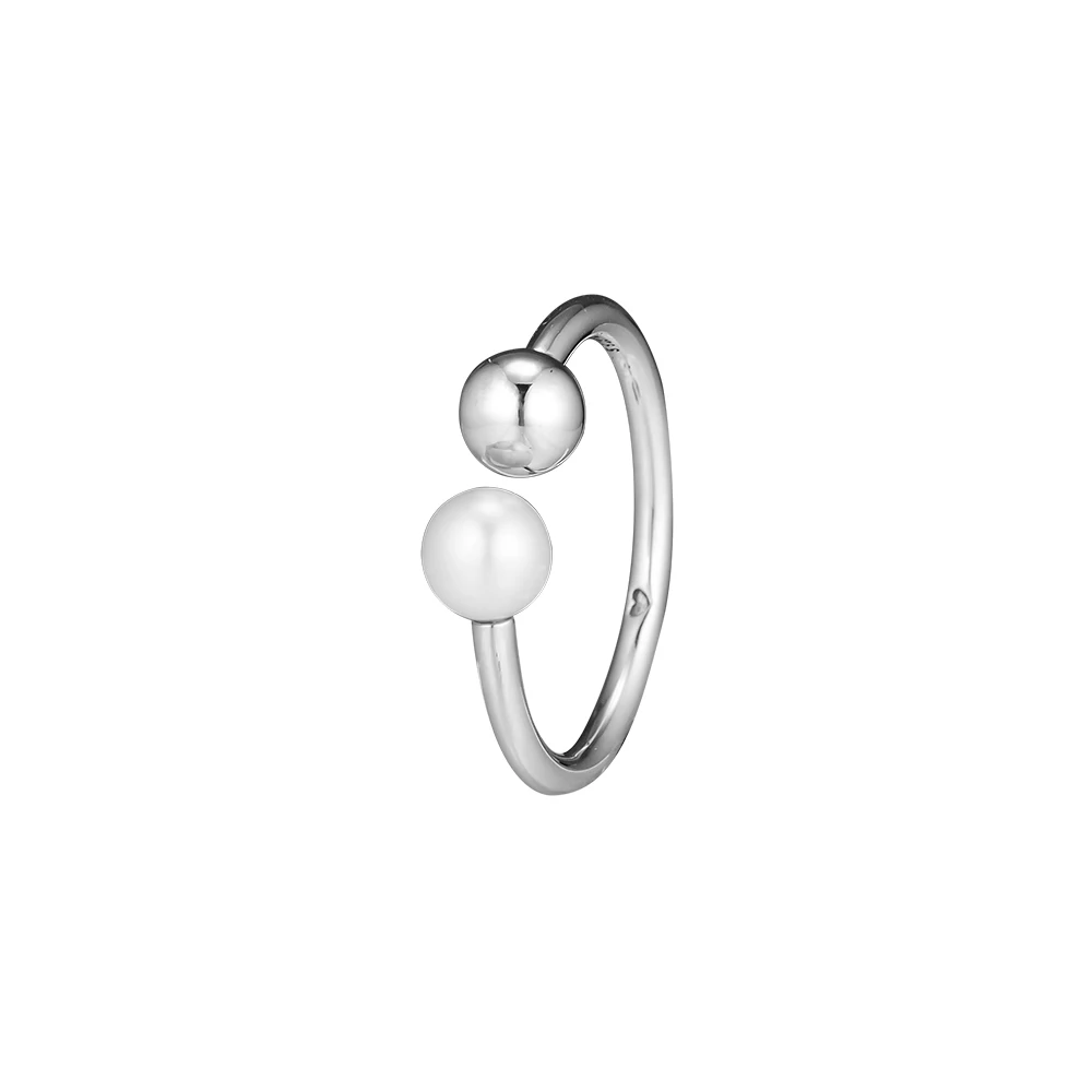 

Ring Original Contemporary Pearl Open 100% 925 Sterling Silver Jewelry Rings for Women Gift free shipping PFR187