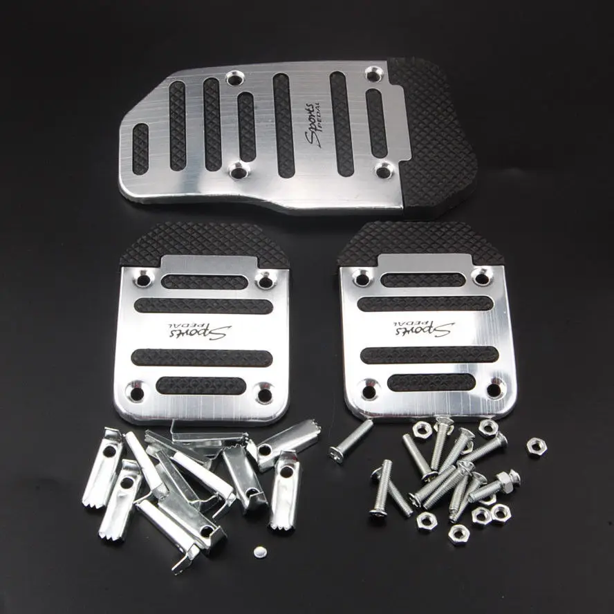 BBQ@FUKA 3Pcs Accelerator Manual Non slip Car Foot Treadle Pedal Cover Brake Clutch Pads Silver For Universal Car -in Pedals from Automobiles & Motorcycles ...