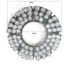 CCTV 72 шт. светодиодный 5 мм Инфракрасный ИК 80 градусов лампы доска 850nm для DIY CCTV камеры