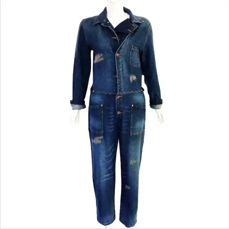 long sleeve denim overalls