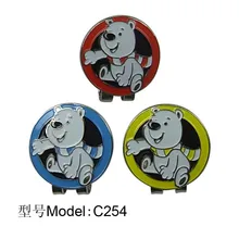 Зажим для шляпы для гольфа Гольф-маркер, с изображением медведя