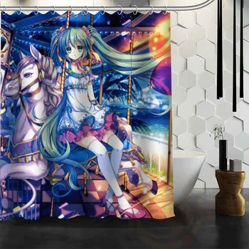 

Best Nice Custom Hatsune Miku Shower Curtain Bath Curtain Waterproof Fabric Bathroom MORE SIZE WJY&105