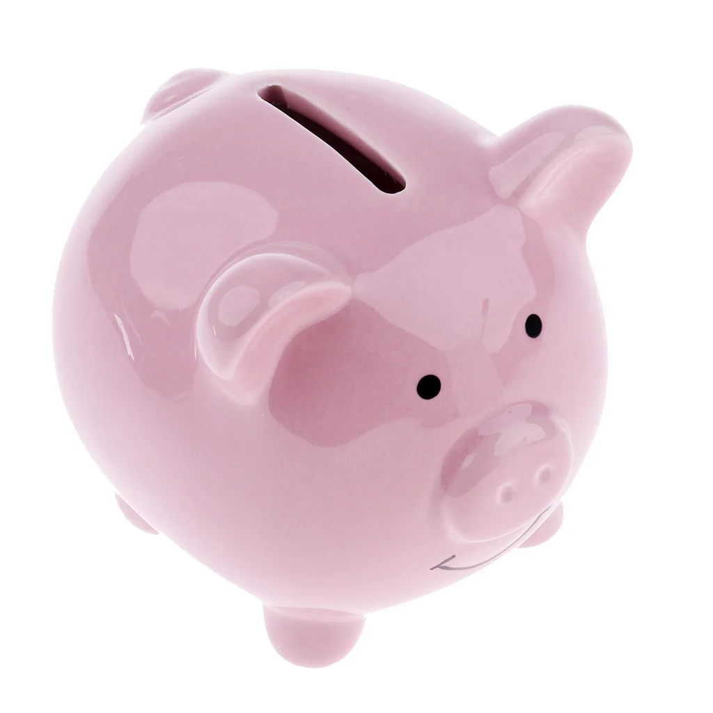Kids Children Piggy Bank Money Box Saving Coins Cash Fun Novelty Birthday Gift Baby Room Home Decoration Ceramic Pig