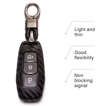 

Carbon Fiber Pattern Car Key Cover Case For Ford Fiesta ST Ranger Mondeo MK4 MK5 Explorer 5 Focus F15 Everest S-MAX Fusion 2.0T