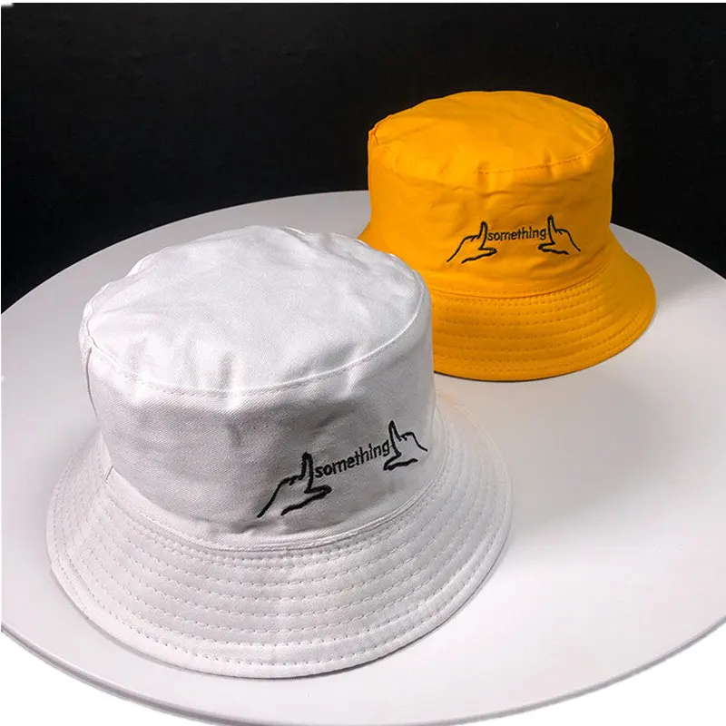 2019 Cotton Black and white letter embroidery Bucket Hat Fisherman Hat outdoor travel hat Sun Cap Hats for Men and Women 189