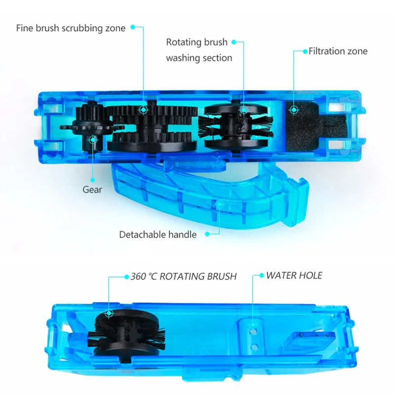 4 PcsSet Bicycle Chain Cleaner Cycling Cleaning Machine Bike Quick Washing Tool Kit Brushes Scrubber Wash Tool Accessorie R0180 (5)