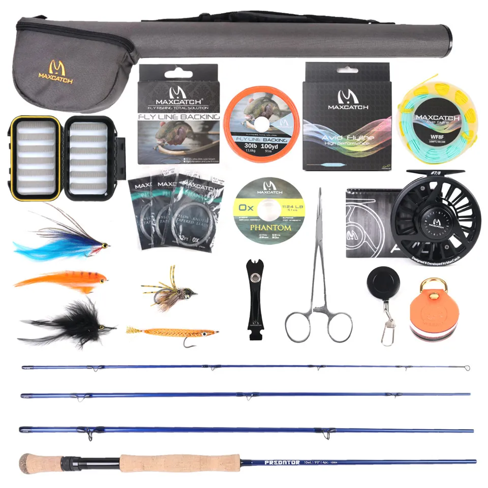 Maximumcatch المفترس 9ft 8-10WT كاملة المياه المالحة يطير قضيب بكرة خط السنانير التبعي كومبو يشبع البحر يطير Fising قضيب عدة