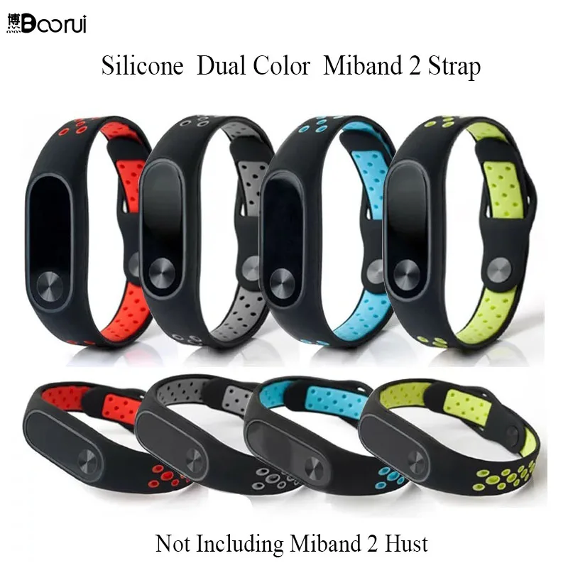 Цветной силиконовый ремешок BOORUI для Mi band 2 аксессуары смарт-браслета на запястье