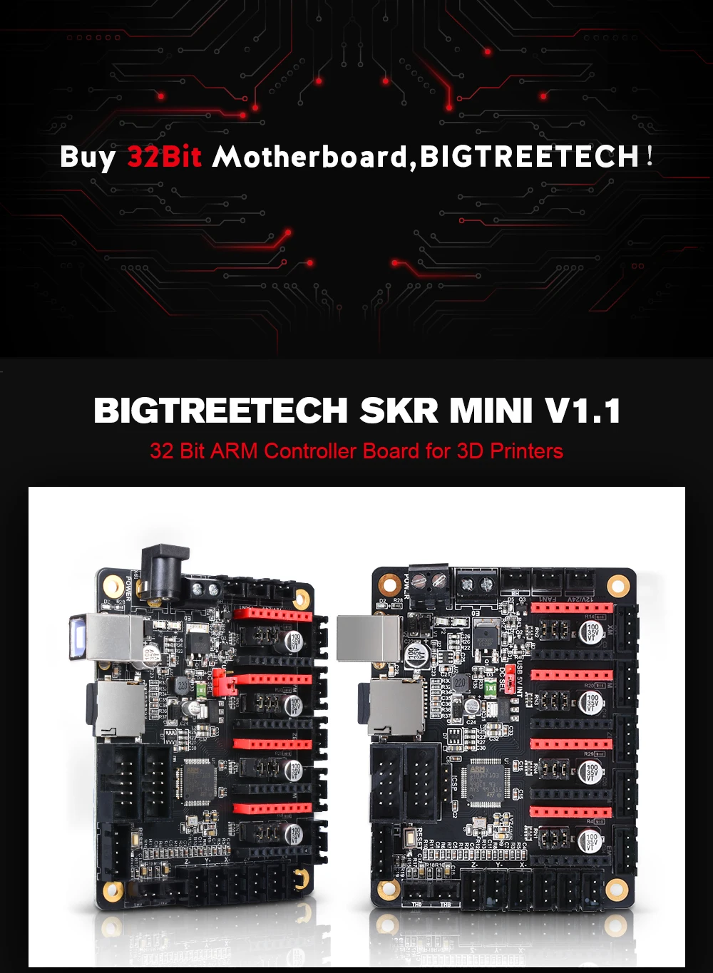 BIGTREETECH SKR мини V1.1 плата управления 32 бит с TMC2208 TMC2130 драйвер для Reprap MKS Gen L Gen V1.4 настольный 3d принтер