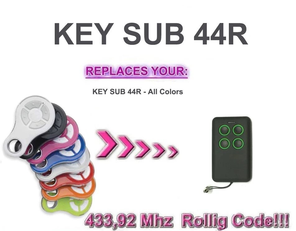 

10pcs RF transmitter copy for KEY SUB 44R rolling code 433.92MHz