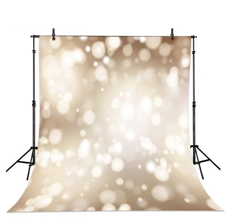 

Gold Circle Light Stars Glitter Silver Bokeh backdrop Vinyl cloth High quality Computer printed wedding Backgrounds for sale