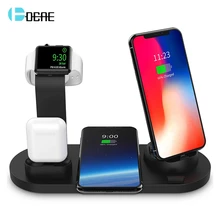 10 Вт Qi Беспроводное зарядное устройство для iPhone 11 XS XR X 8 samsung usb type C быстрая зарядная станция Док-станция для Apple Watch 5 4 3 2 1 Airpods