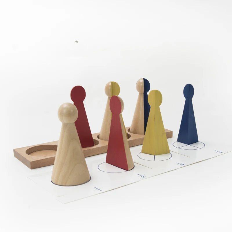  Baby Toy Montessori Large Fraction Skittles With Tray Wood for Early Childhood Education Preschool 