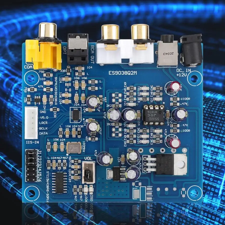 ES9038 Q2M I2S DSD волоконный коаксиальный Вход Плата декодера ЦАП Поддержка I2S DSD PCM