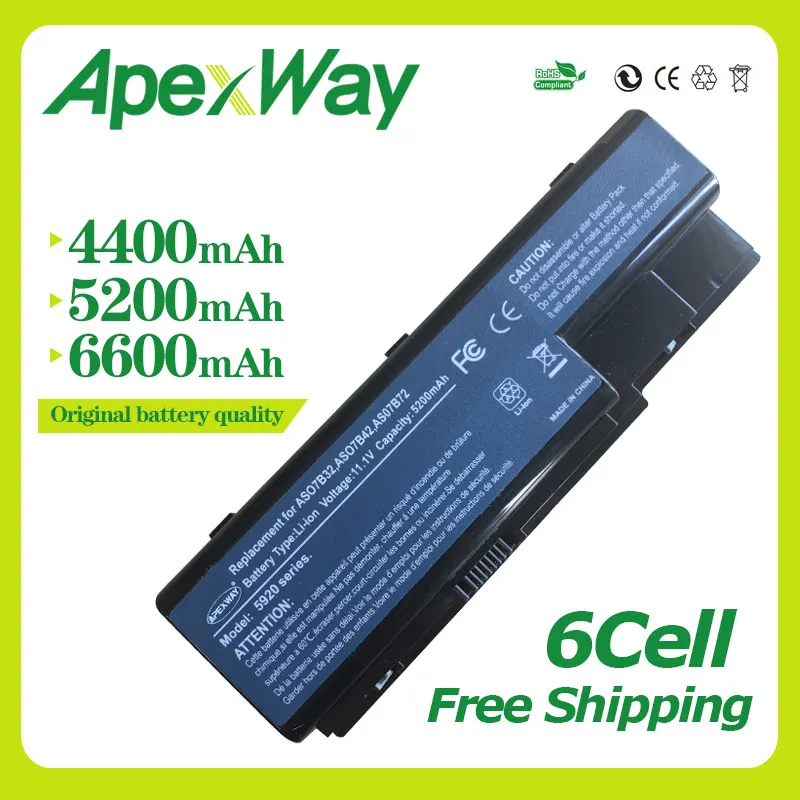 

Apexway 11.1V Laptop Battery For Acer AS07B31 AS07B32 For Aspire 5715 5910G 5935 5935G 8530 5940G 8942G 7230 7630