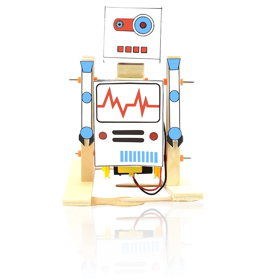 DIY деревянный Электрический робот-робот для ходьбы Модель Набор сборочных игрушек для мальчиков креативный физический эксперимент