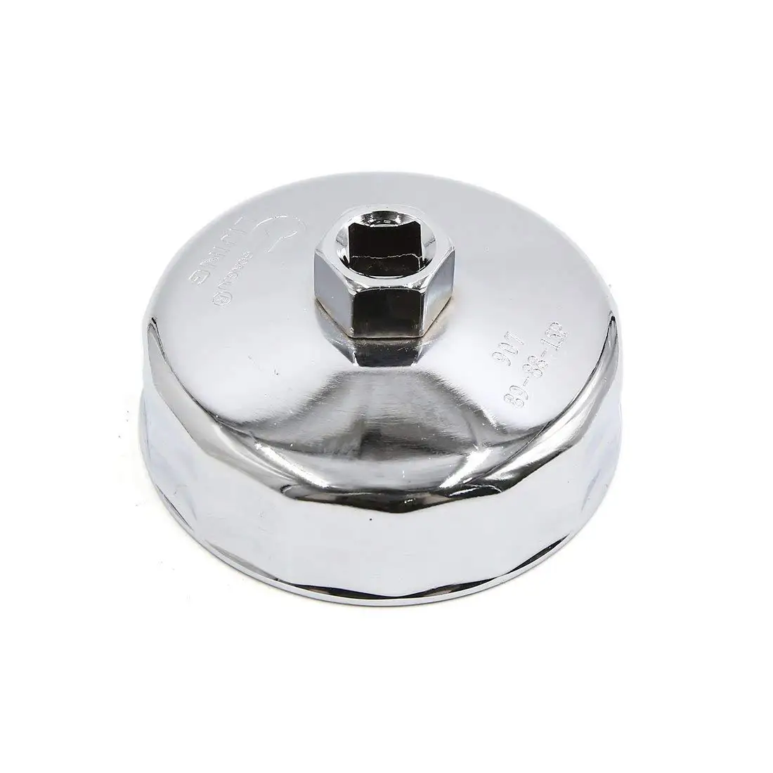 uxcell 88mm Inner Dia 15 Flute Silver Tone Metal Car Oil Filter Cap
