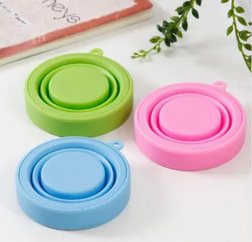 150 pcs/lot foldable silicone sup outdoor camping travel folding cup Telescopic Collapsible Retractable drinking cup