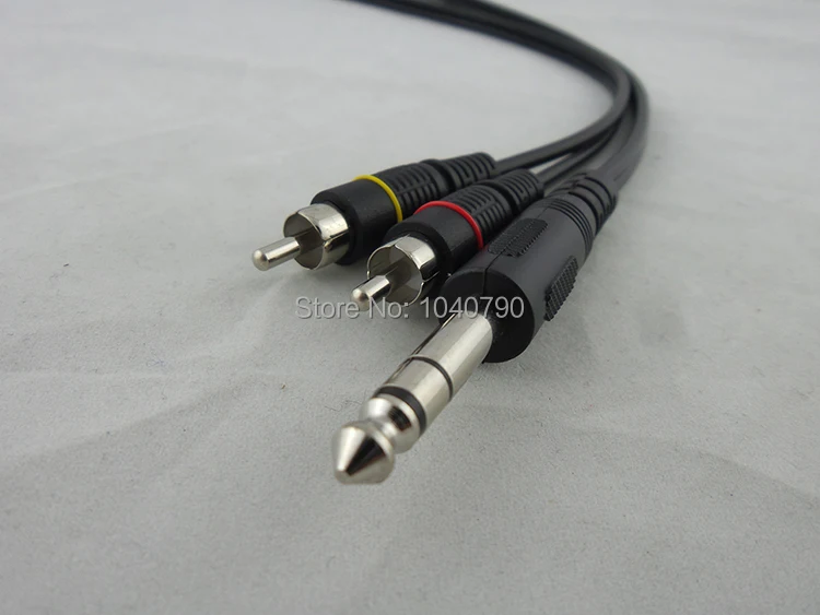 

Free Shipping RCA  plugs Three core 6.5/6.35/6.3 stereo to double lotus RCA  Audio and video signal transmission line 5M 16ft