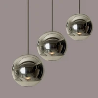 Современные зеркальные стеклянные шаровые подвесные светильники для ресторана, хромированные круглые подвесные светильники, подвесной светильник для кухни, светильник Luminaira - изображение