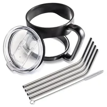 30 унций Термоизолированный стакан из нержавеющей стали кружка, стакан с ручкой+ 2 шт Соломинки+ 1 шт Чистящая Щетка прогрессивный продукт