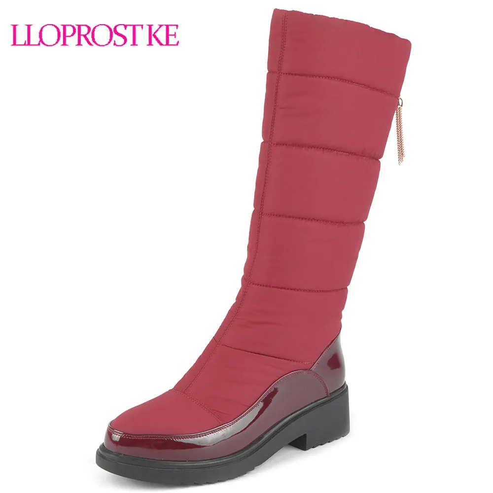 

Lloprost ke Winter Boots Female Shoes Mid-Calf Down Boots Women Warm Ladies Snow Bootie Rubber Plush Insole Botas Mujer D827