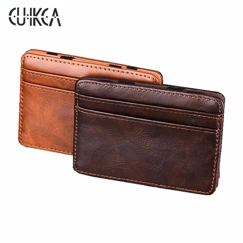 

High quality men magic wallets Korea fashion mini men wallets small portable PU leather purse male card holder XF005