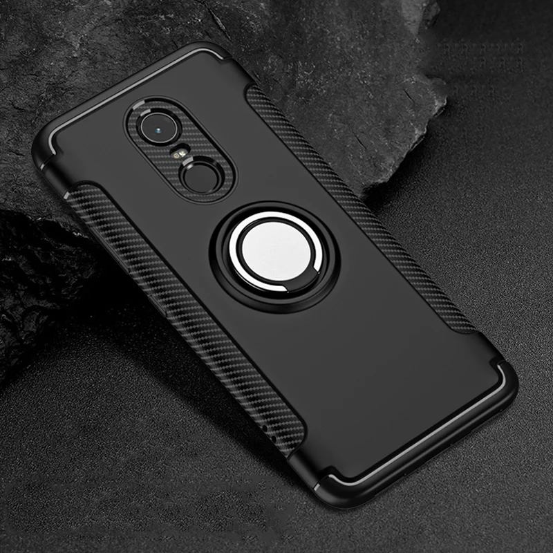 For Xiaomi Redmi 5 Plus Case Note 5 Pro Hybrid Silicone PC Rugged Armor Metal Finger Ring Holder Xiomi Xiaomi Redmi5 Phone Cover