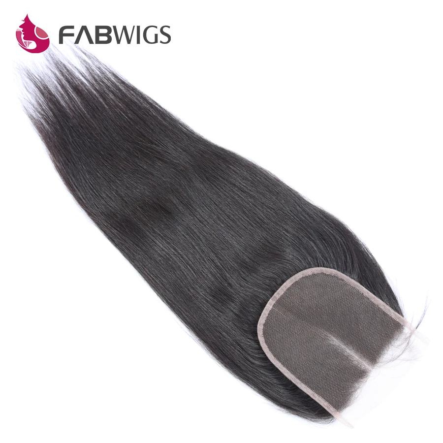 Fabwigs перуанский шелковистая прямая 5x5 Синтетическое закрытие шнурка волос 100%