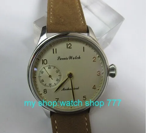 2016 new fashion 44mm PARNIS pilot Asian 6498 Mechanical Hand Wind movement men s watch wholesale