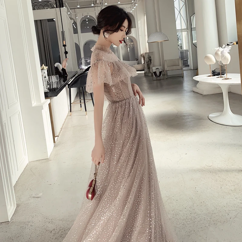 Sexy Backless Evening Dresses Long 2019 Summer Luxury Sequined Tulle Ball Gown Formal Dresses For Women Plus Size Sexy Backless Evening Dresses Long 2019 Summer Luxury Sequined Tulle Ball Gown Formal Dresses For Women Plus Size