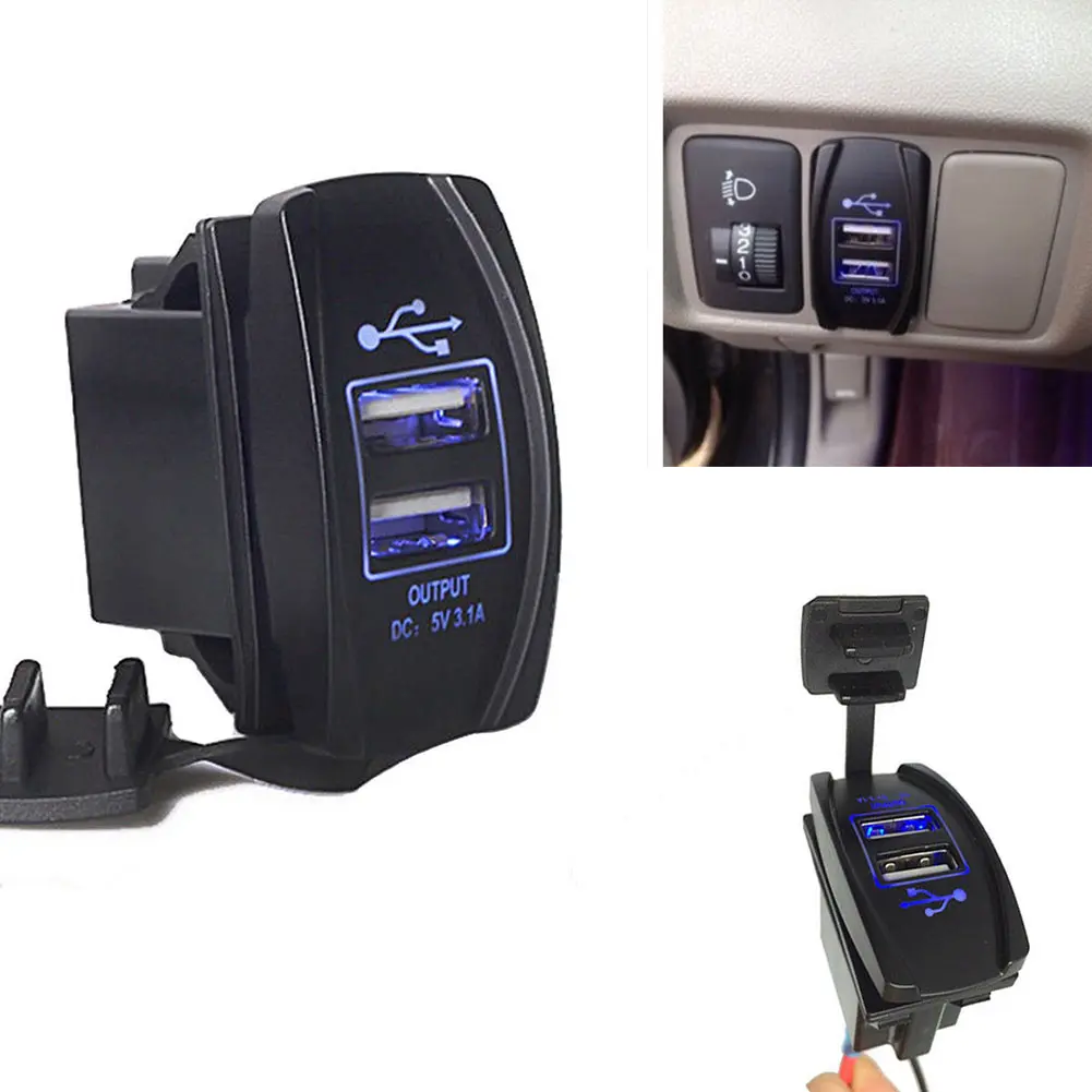 Автомобильное зарядное устройство с двумя USB портами Carling ARB клавишный