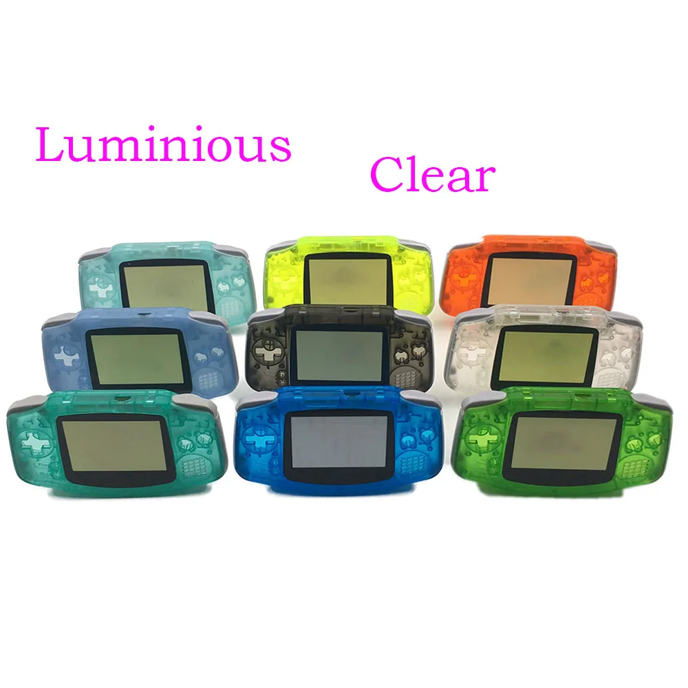 Зеленый и синий чехол для Gameboy Advance светится в темноте пластиковый корпус с