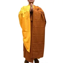 Унисекс буддийские монахи рясах медитация Буддизм мастер халат монах Шаолиня QIYI одежда в стиле Дзен благословение костюмы желтый