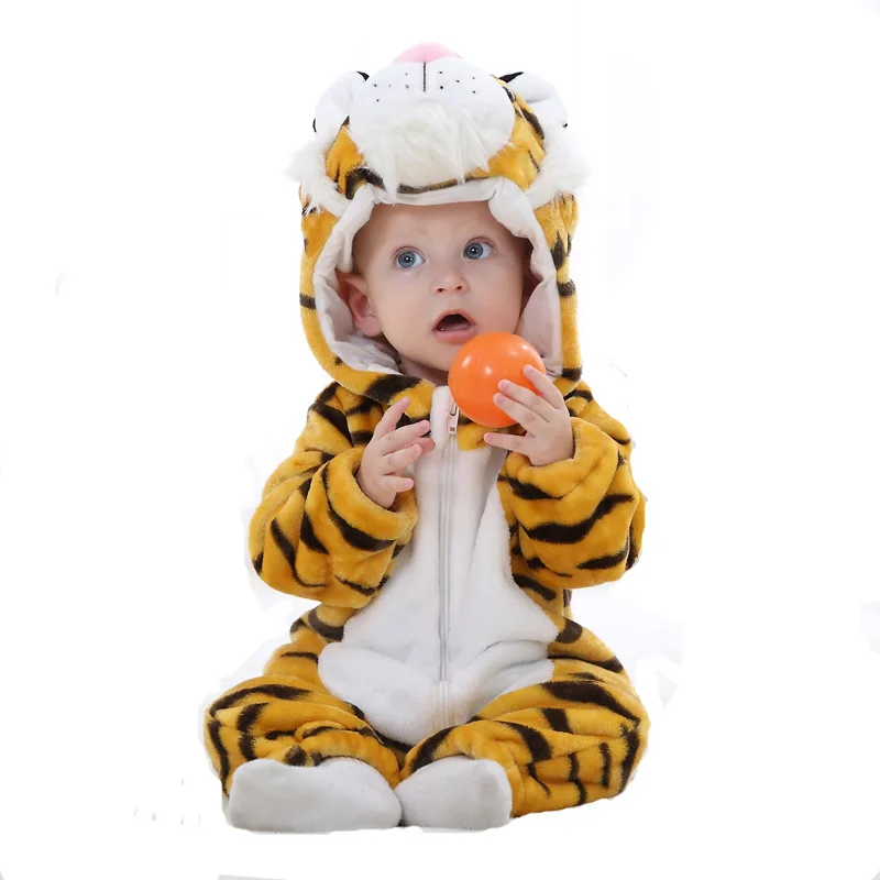 

2018 Autumn New Cartoon Baby Rompers Cute Tiger Design Infant Girl Boy Animal Rompers Stitch Baby Jumpers Baby Outfits Clothes