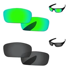 Черный и Изумрудный зеленый 2 пары Поляризованные Сменные линзы для коленчатого вала солнцезащитные очки в оправе UVA и UVB Защита