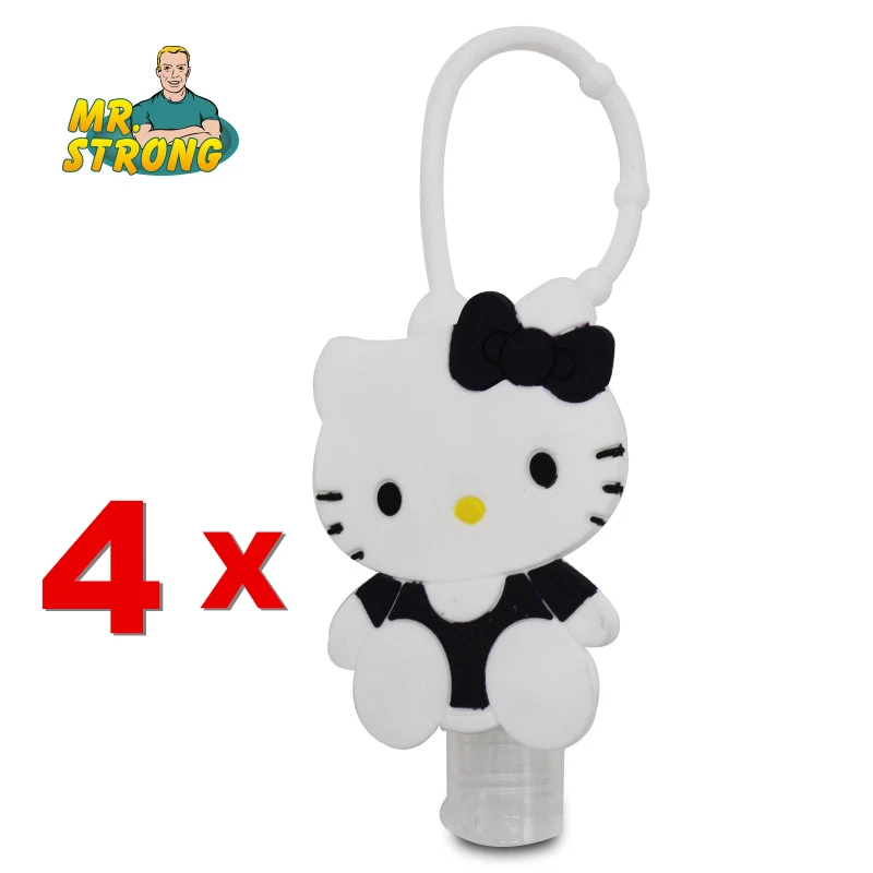 

4pcs/lot Cute Cartoon Bath Body Works Antibacterial Portable Hand Sanitizer Silicone Holder With Empty Bottle