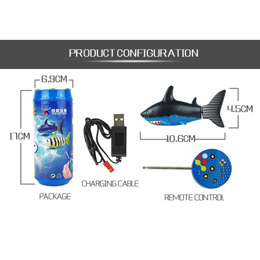 3CH 4 способ RC рыбы лодка 27/40 МГц мини радио дистанционное управление; электроника игрушки для детей, подарок на день рождения, упаковка в жестяную банку