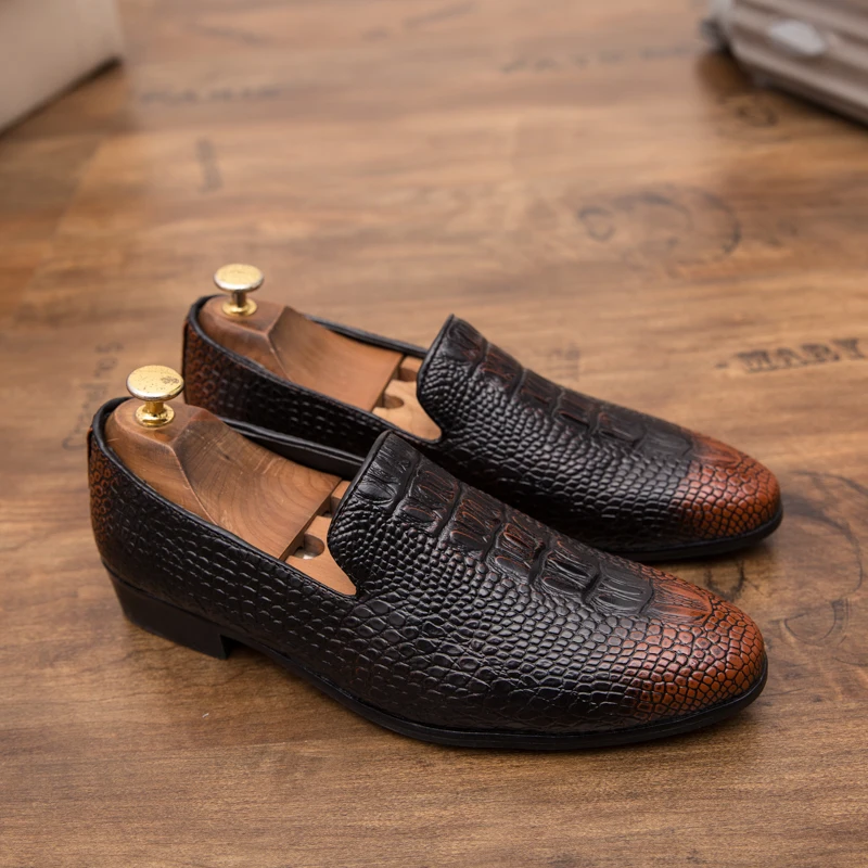 designer snake skin leather shoes men fashion evening dress male footwear wedding crocodile pattern brogue oxford shoes for men (25)