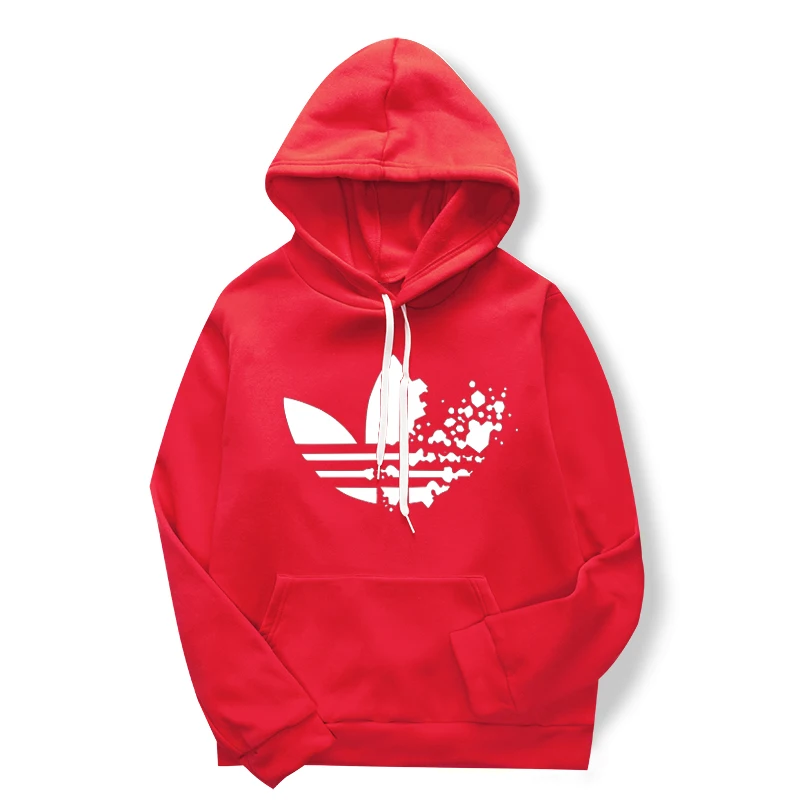 

2019 women's long-sleeved plain hooded sweatshirt plain printed multi-color men's and women's casual pullover hoodie