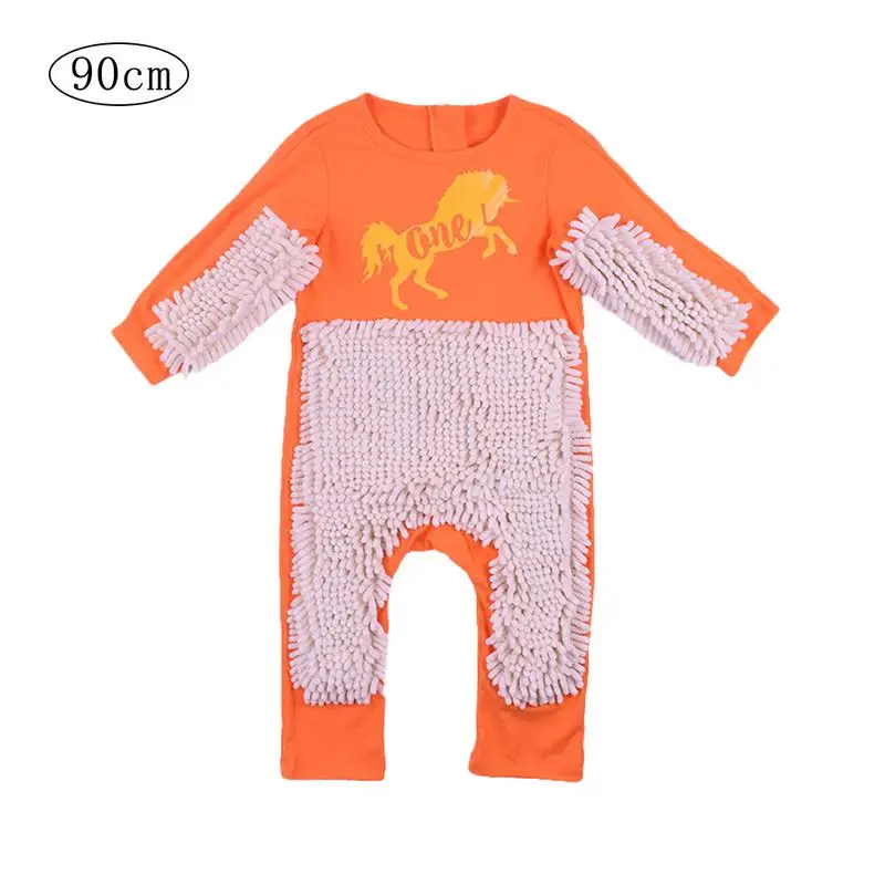 Одежда для новорожденных Костюм-Швабра для ползания с длинными рукавами, комбинезон для ползания, Осенний комбинезон для мальчиков и девочек, зимний цельный комбинезон - Цвет: B 90cm