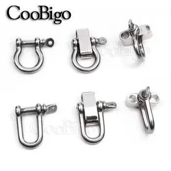 

100pcs Pack 5/32" Adjustable D/Bow Shackle Stainless Steel M4 Buckles Paracord Bracelet Parachute Cord DIY Outdoor Travel Kits