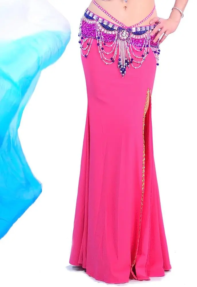 Мода/NWT сексуальный костюм для танца живота юбка bead edge боковая юбка-макси 10 цветов/