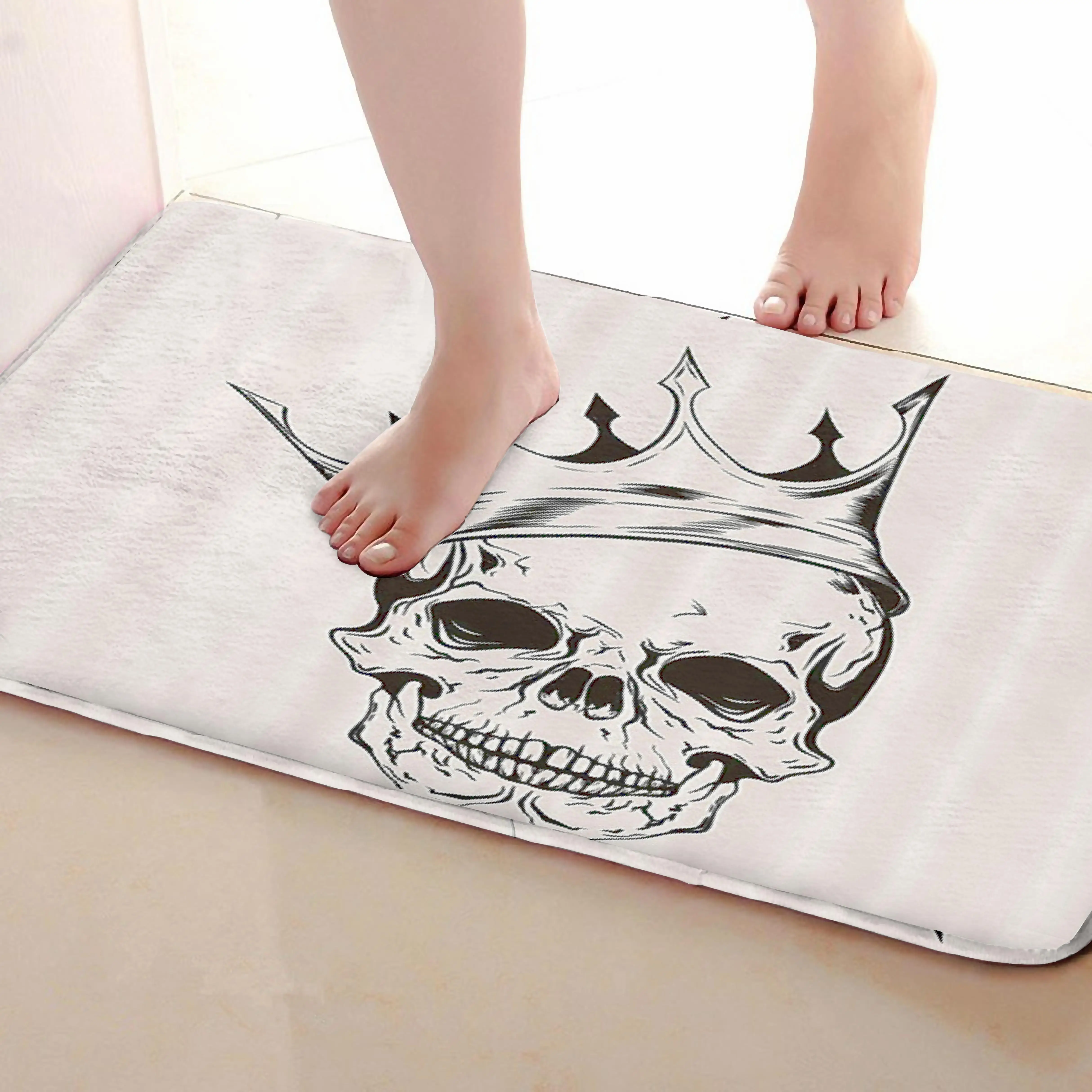 Череп Стиль Коврик для ванной комнаты, смешной Противоскользящий коврик для ванной, занавески для душа s аксессуары, соответствующие вашей душевой занавеске