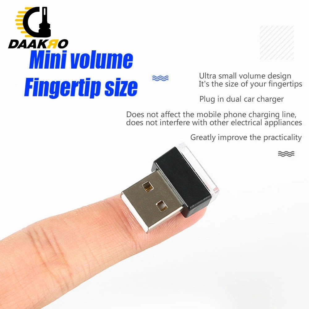 Миниатюрная Светодиодная лампа с USB автомобильное освещение декоративная