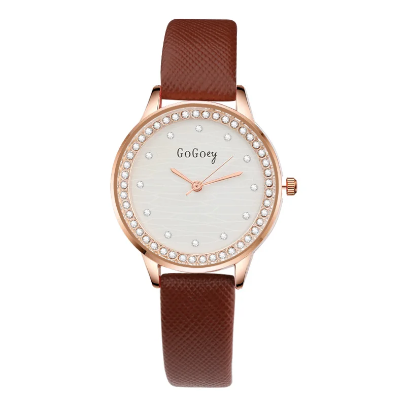 

Gogoey Brand Fashion Wrist Watch Women Watches Luxury Diamond Women's Watches Leather Ladies Watch Clock saat bayan kol saati