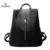 Couro PU Mulheres Casual Mochilas de Nylon Preto Adolescentes Meninas Mochilas de Viagem Sacos de Ombro Faculdade Universidade Mochila Softback