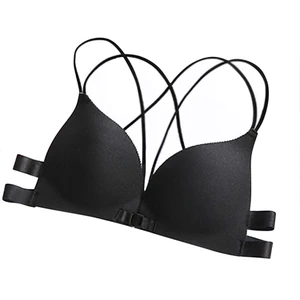 N Women Bras Padded Wire Free Bra Strappy Super Push Up Bralette Front Closure Sexy Women intimes Backless Underwear