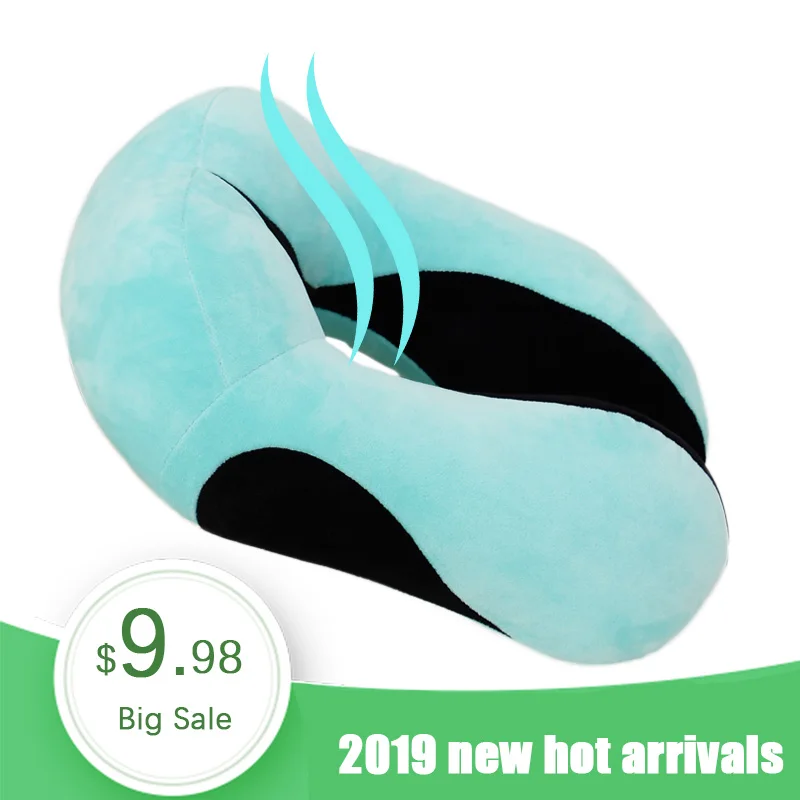 

New U Shaped Neck Pillows Soft Slow Rebound Space Travel Pillow Solid Neck Cervical Healthcare Bedding Almohada Ortopedica