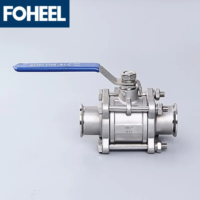

Three-piece quick-loading ball valve handle switch valve 304 stainless steel sanitary clamp valve